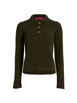 The Elder Statesman Women's Fitted Cashmere Polo Shirt