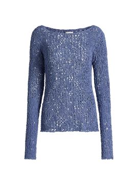 The Elder Statesman Women's Lake Pointelle Sweater