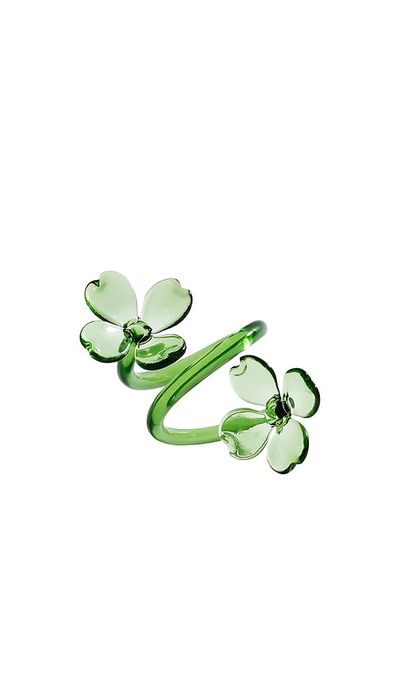 The Favorites The Favorites Botanica Glass Flower Napkin Rings Set Of 4