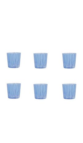 The Favorites The Favorites Marina White Stripe Glass Tumbler Set Of 6