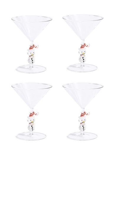 The Favorites The Favorites Snowman Sips Martini Glasses Set Of 4