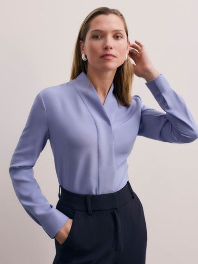 The Fold The Fold Bowery Stretch Silk Blouse