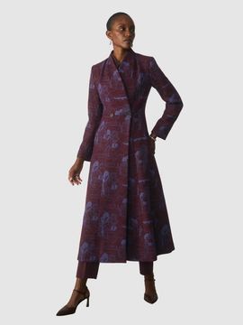 The Fold The Fold Double-Breasted Jacquard Midi Coat
