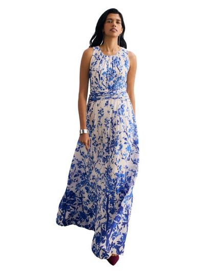 The Fold The Fold Oria Floral Print Silk Maxi Dress