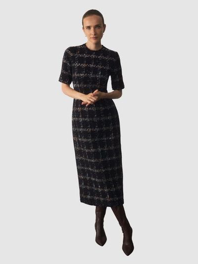 The Fold The Fold Riva Tweed Midi Dress