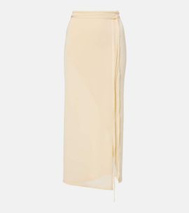 The Frankie Shop The Frankie Shop Alsen knitted sheer wrap skirt