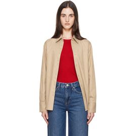 The Frankie Shop The Frankie Shop Beige Peri Cotton Shirt