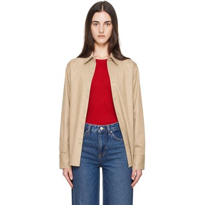 The Frankie Shop The Frankie Shop Beige Peri Cotton Shirt