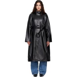 The Frankie Shop The Frankie Shop Black Calen Faux-Leather Trench Coat
