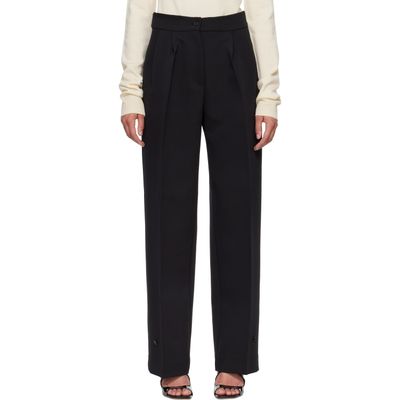The Frankie Shop Black Doyer Pleated Trousers