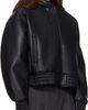 The Frankie Shop The Frankie Shop Black Jackson Bonded Faux-Leather Bomber Jacket - 2