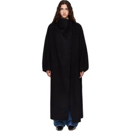 The Frankie Shop The Frankie Shop Black Leroy Funnel Neck Wool Coat