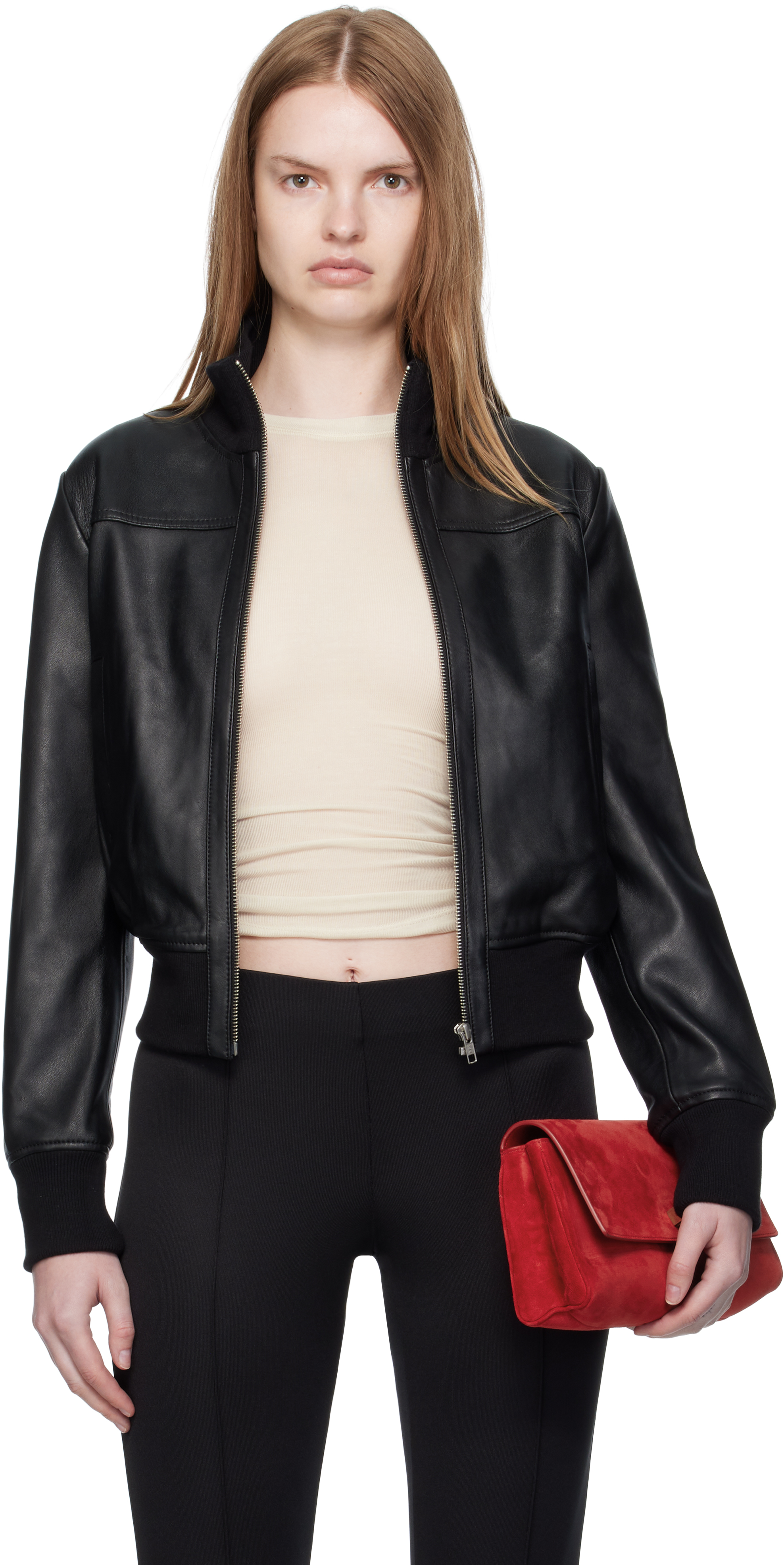The Frankie Shop - Black Tobias Leather Jacket