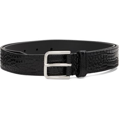 The Frankie Shop The Frankie Shop Black Toni Croc Patent Leather Belt