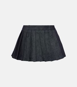 The Frankie Shop The Frankie Shop Blake pleated denim miniskirt