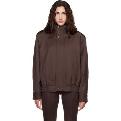 The Frankie Shop The Frankie Shop Brown Kelly Padded Bomber Jacket