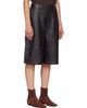 The Frankie Shop The Frankie Shop Brown Olivia Leather Bermuda Shorts - 2