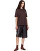 The Frankie Shop The Frankie Shop Brown Olivia Leather Bermuda Shorts - 4