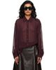 The Frankie Shop The Frankie Shop Burgundy Peri Georgette Shirt - 1