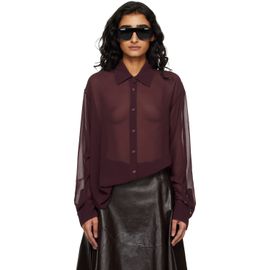 The Frankie Shop The Frankie Shop Burgundy Peri Georgette Shirt