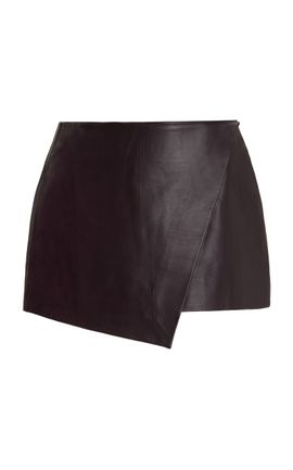 The Frankie Shop The Frankie Shop Cleo Leather Mini Wrap Skirt