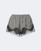 The Frankie Shop The Frankie Shop Dalia checked lace-trimmed satin shorts - 1