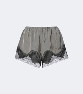 The Frankie Shop The Frankie Shop Dalia checked lace-trimmed satin shorts