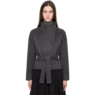 The Frankie Shop The Frankie Shop Grey Onelle Wool Reversible Short Coat