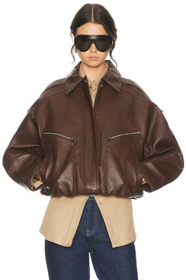 The Frankie Shop The Frankie Shop Hudson Faux Leather Bomber Jacket