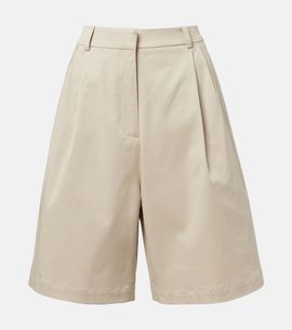 The Frankie Shop The Frankie Shop Marfa pleated cotton Bermuda shorts