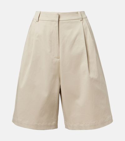 The Frankie Shop The Frankie Shop Marfa pleated cotton Bermuda shorts