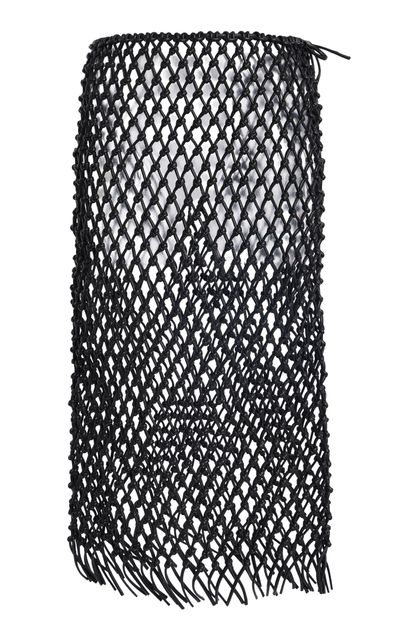 The Frankie Shop The Frankie Shop Nelaya Leather Macrame Skirt