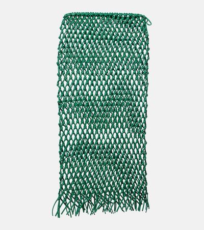 The Frankie Shop The Frankie Shop Nelaya macramÃ© leather midi skirt