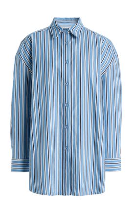 The Frankie Shop The Frankie Shop Oana Striped Cotton Padded Shirt