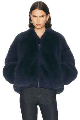 The Frankie Shop The Frankie Shop Senna Faux Fur Collarless Jacket