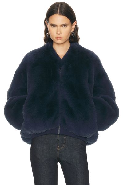The Frankie Shop The Frankie Shop Senna Faux Fur Collarless Jacket