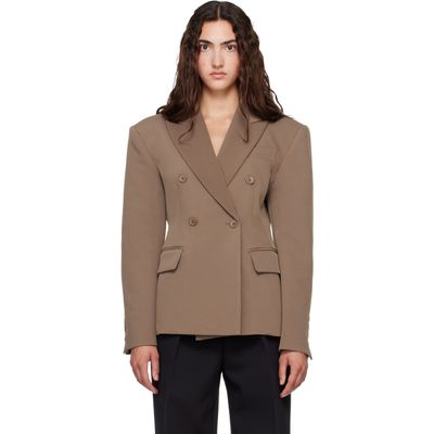 The Frankie Shop The Frankie Shop Taupe Doyer Cinched Blazer