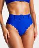 The Frolic The Frolic Crete scalloped high waist bikini bottoms in cobalt blue - 1