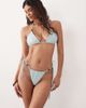 The Frolic The Frolic exclusive bead detail tie side brazilian bikini bottoms in baby blue & chocolate polka dot - part of a set - 4