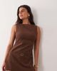 The Frolic The Frolic exclusive belt detail suede look mini shift dress in brown - 1