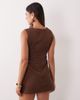The Frolic The Frolic exclusive belt detail suede look mini shift dress in brown - 4