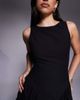 The Frolic The Frolic exclusive bengaline sleeveless slash neck hip pleat detail mini dress in black - 3