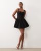 The Frolic The Frolic exclusive bengaline tie front detail skater mini dress in black - 1