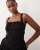 The Frolic The Frolic exclusive bengaline tie front detail skater mini dress in black - 3