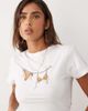 The Frolic The Frolic exclusive bikini graphic front baby tee in white - 1