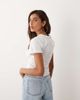 The Frolic The Frolic exclusive bikini graphic front baby tee in white - 4