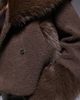 The Frolic The Frolic exclusive bouclé faux fur oversized collar and cuff detailing jacket in chocolate-Brown - 3