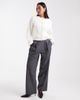 The Frolic The Frolic exclusive cable knit faux pearl button up scallop trim cardigan in cream-White - 2