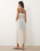 The Frolic The Frolic exclusive chiffon frill detail tie front maxi dress in cream-Brown - 3