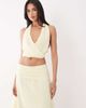 The Frolic The Frolic exclusive chiffon halter tie neck side detail top in lemon - part of a set-Yellow - 1